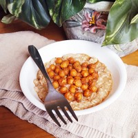 Savory Oats with Chickpeas in Peanut Sauce
